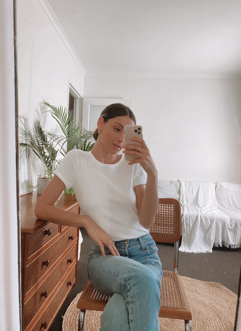 White Tshirt Blue Jeans Outfit Ideas