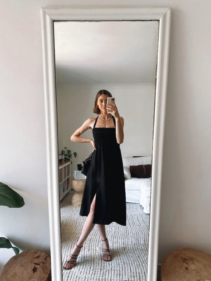 black summer dress option halter neck
